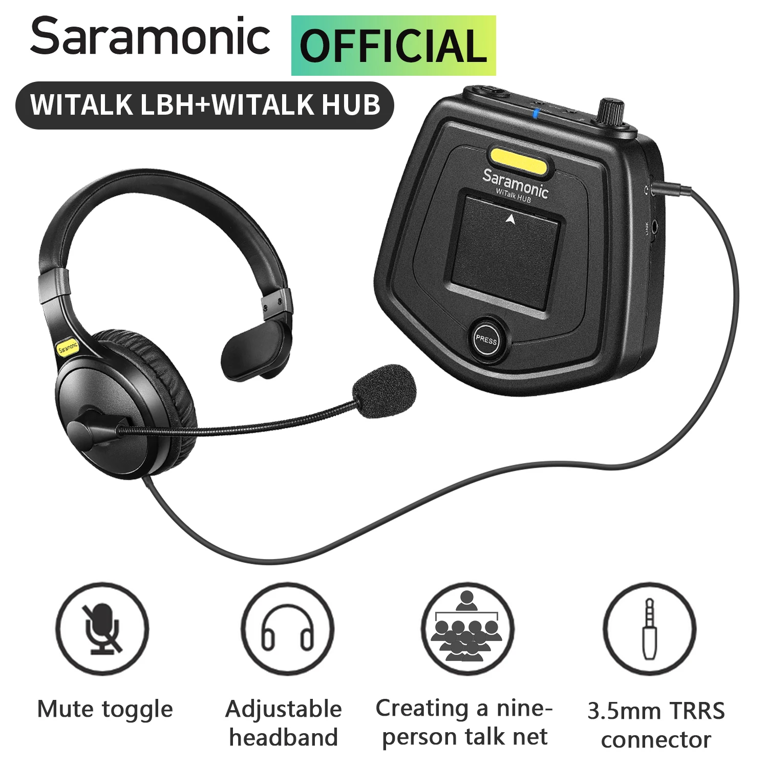 

Saramonic WiTalk HUB Dual-Channel Mini Base Station for Witalk Intercom System Full-duplex Communication Extend 8-16 Headphones