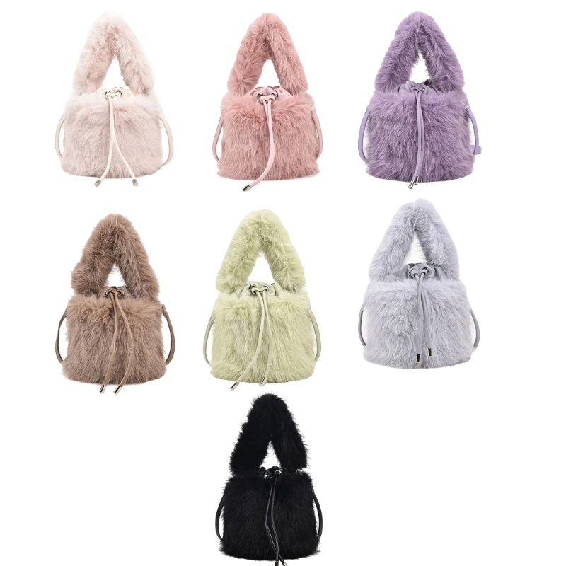 Bolso hombro Fluffys para niña y mujer, bolso cruzado a bolso cubo capacidad, bolso con cordón a