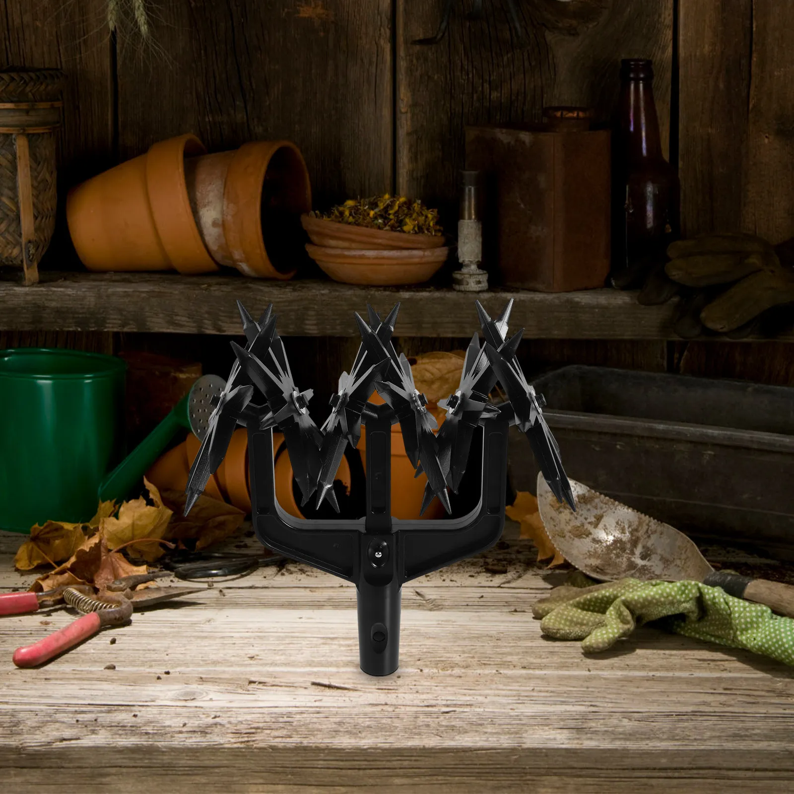 

Набор из 1 легкого пластикового ручного инструмента для сада: роторный культиватор-рыхлитель почвы для рыхления, смешивания, подготовки грядок и пересева.