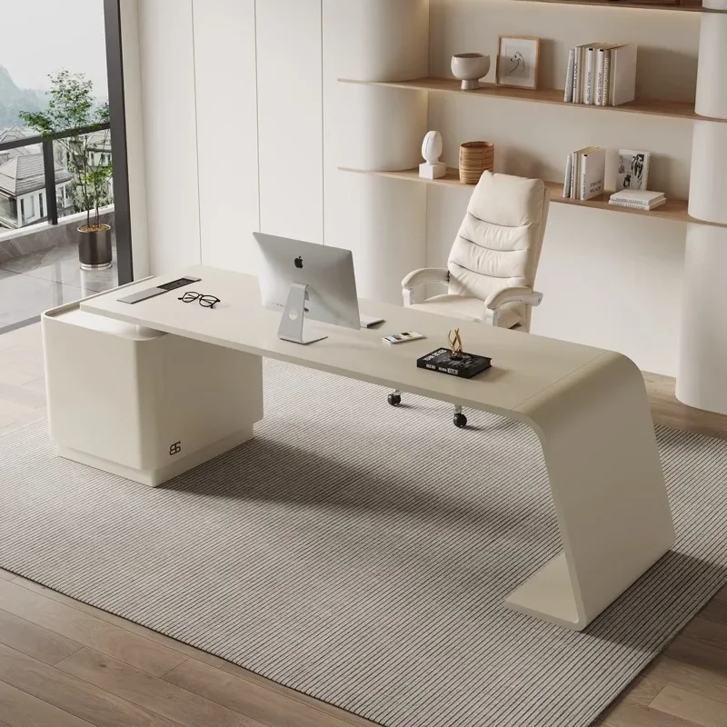 French style, cream style, desk, high-end design sense, light luxury, office computer desk