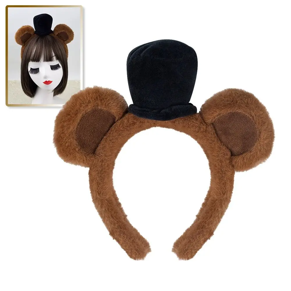 Accesorios para disfraz de oso, diadema con orejas de oso, accesorios de vestir, mascarada navideña, juego de orejas y cola de animales para Halloween