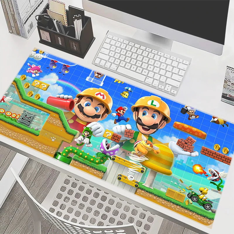 90x40cm Mouse Pad M-Mario Gaming Accessories Gabinete Gamer PC Computer Desk Mat Non Slip Keyboard Pad Tablet Lock Edge Mousepad