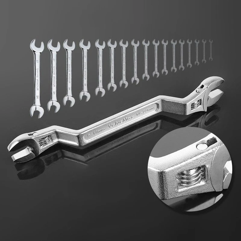 

Adjustable Plum Blossom Wrench Double Headed Open-end Wrenchs Multifunctional Self-Tightening Opening automotive Repair Tools
