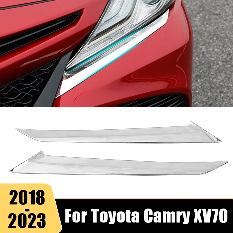 

For Toyota Camry XV70 70 2018 2019 2020 2021 2022 2023 SE XSE Car Front Headlight Eyebrow Trim Strip Sticker Cover Accessories