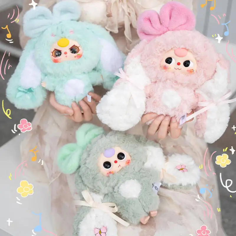 

Hot Baby Three 6 шт. кролик возвращается к плюшевой глухой коробке Tide модная виниловая кукла игрушка украшения для гостиной украшения подарки