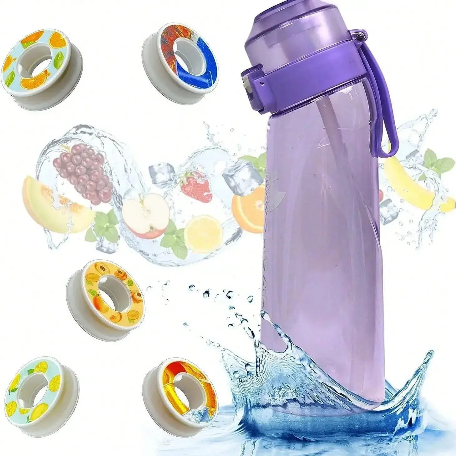 

Air Flavored Water Bottle Scent Up Water Cup Sports Water Bottle For Outdoor Fitness Fashion Water Cup With Straw Flavor Pods