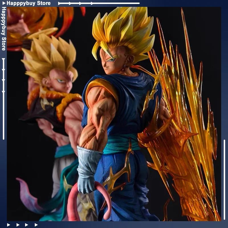 JT New 40cm Dragon Ball Cloud Rising Vegetto Height 3 Head Sculpts Replaceable Hands Anime Figure Decoration Collectible Toy