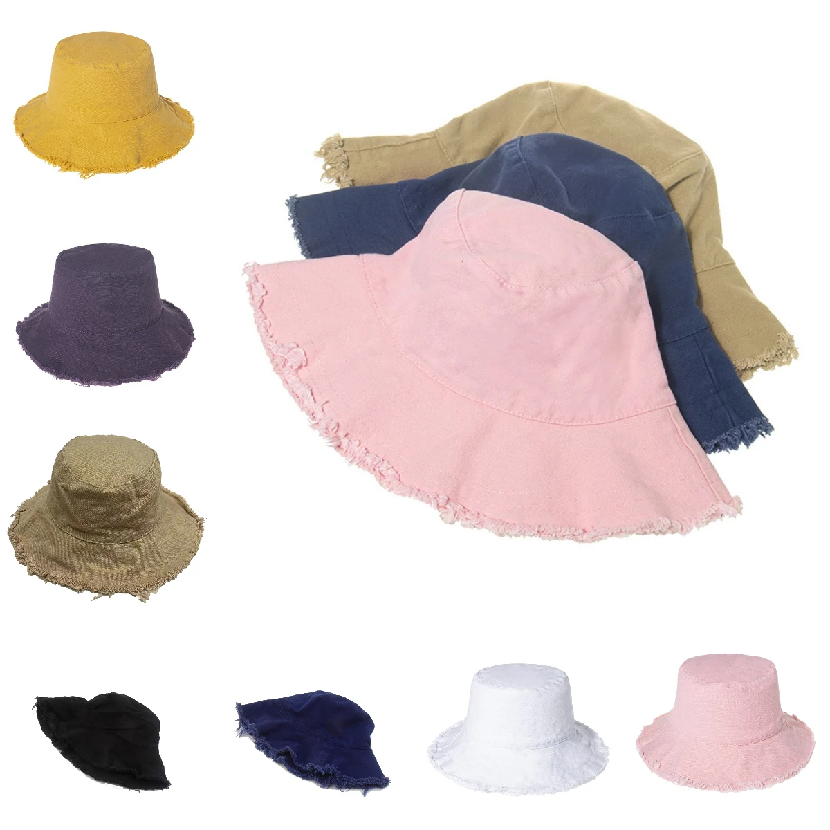 Solid Color Burrs Bucket Hat Fashionable and Versatile Available in Multiple Colors Fisherman's Hat Outdoor Sunshade Bucket Hat