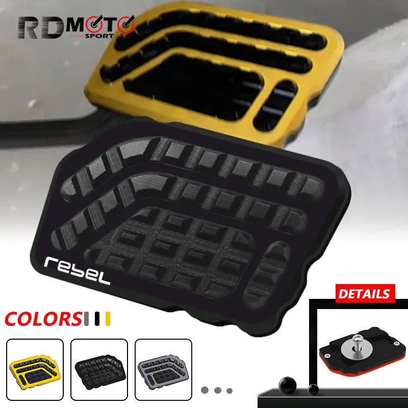 

rebel Motorcycle Kickstand Side Stand Extension Pad Enlarger Support Plate For HONDA Rebel CM300 500 CMX300 500 2017-2022 2023