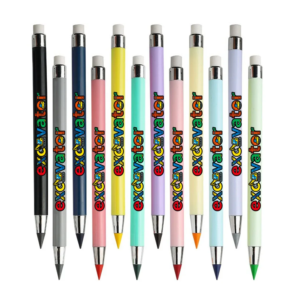 

12pcs Excavator Series no-cutting eternal Pencils, drawing and writing colored pencils, back-to-school stationery