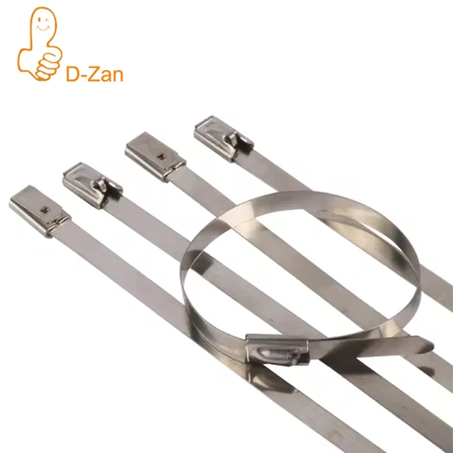 Stainless Steel Black Silver Cable Ties Metal Coated Self-Locking Cables Tie Heavy Duty Fastener Organizer Zip-Exhaust Wraps