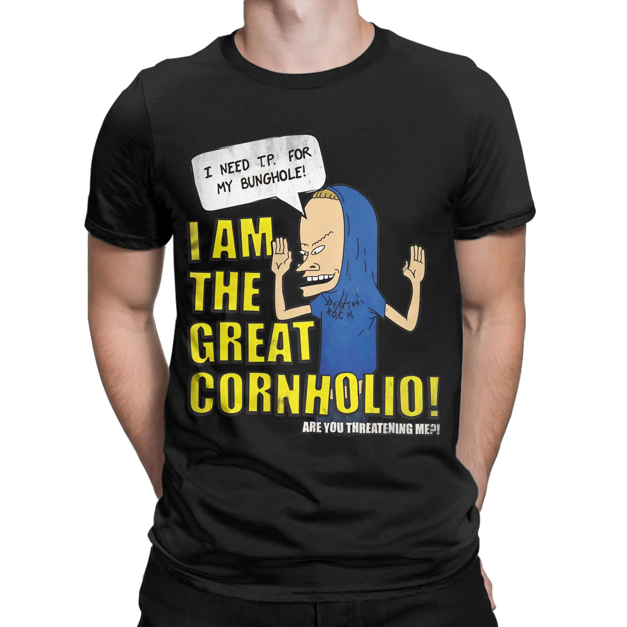 

Retro Album Beavis And Butthead T Shirt Men Round Neck Short Sleeve Clothes Cotton Summer Clothing