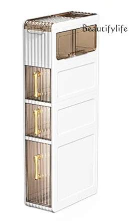 Cracked storage cabinet toilet bathroom rack toilet gap locker light luxury storage modern simple wind