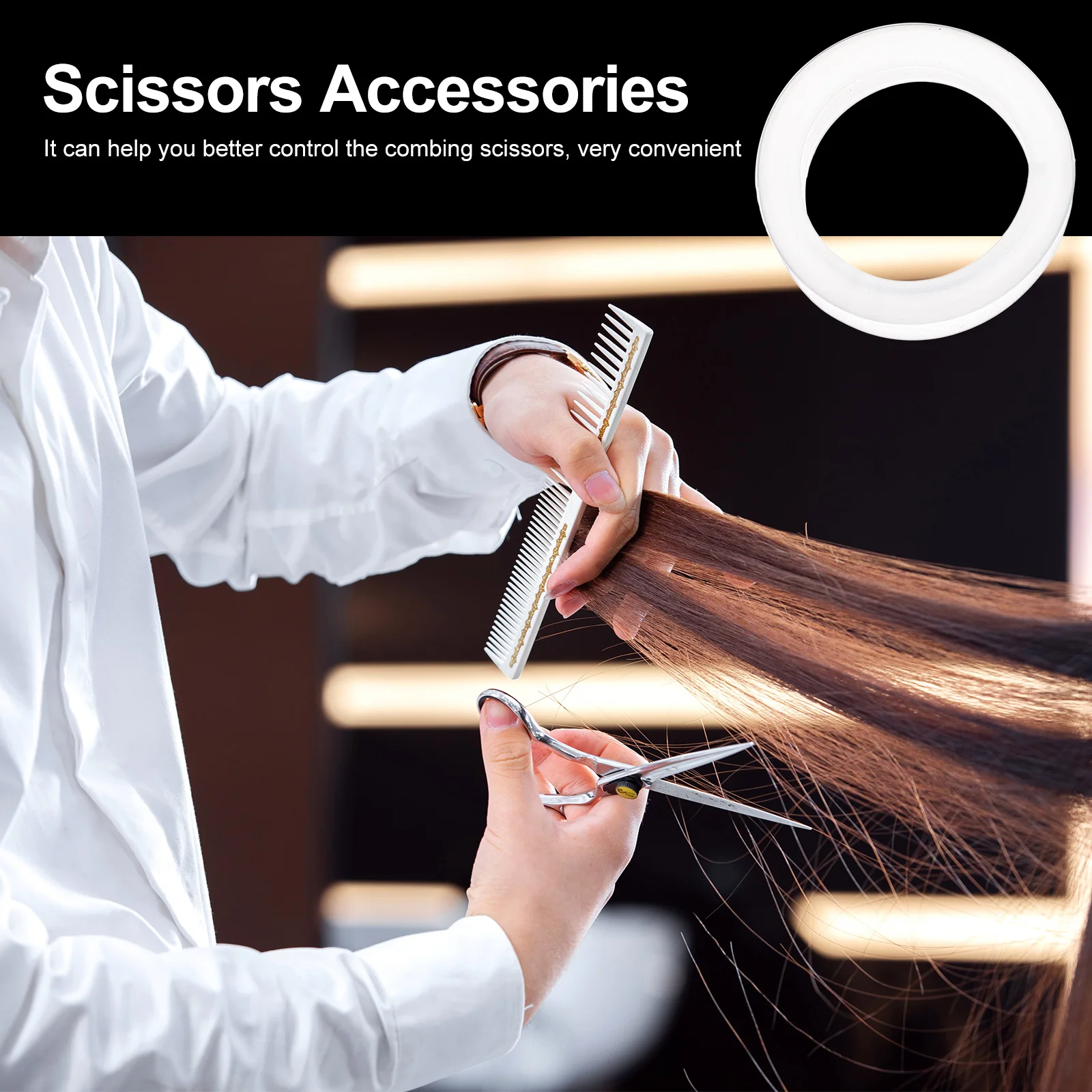 

8 Pcs Pet Finger Cut Circle Grooming Scissors Covers Shear Thumb Grips Insert Sleeves Inserts Silica Gel Shearing