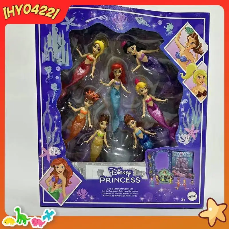 

Disney Princess Ariel Mermaid And Sisters Story Doll Set HLW96 7 Mini Mermaid Figures Underwater Playset Toy For Little Girls
