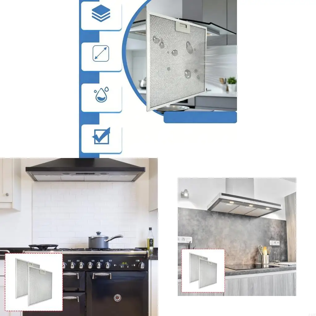 F92F 2 Pieces Kitchen Hood Grease Filter Multi Level Structure For Efficient remainder Absorption