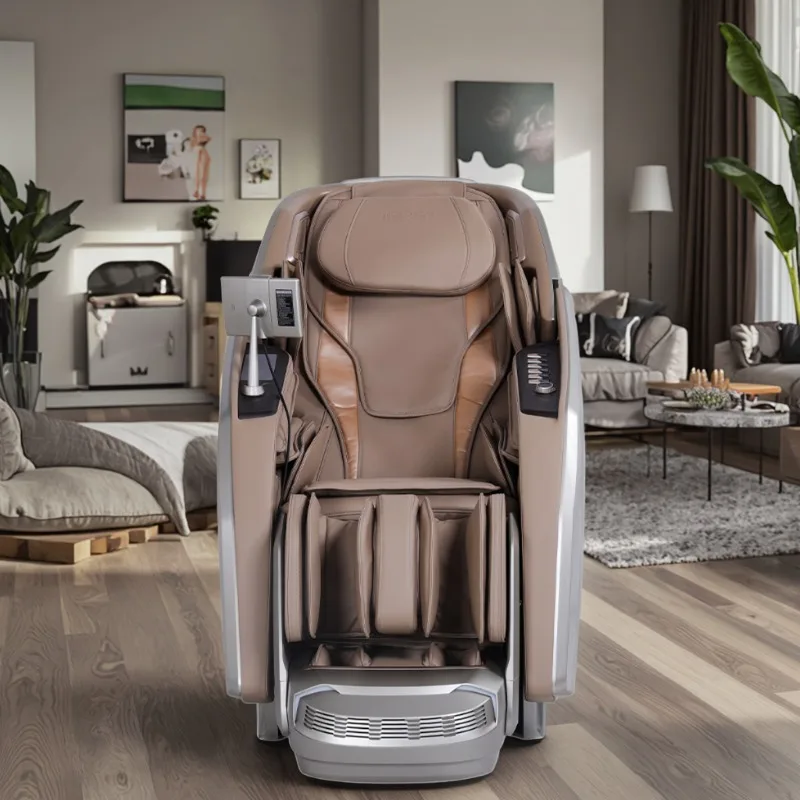 Luxury Voice Controlled Electric Pu Leather Full Body 4D Massage Chair with Zero Gravity and Foot Leg Back Massager