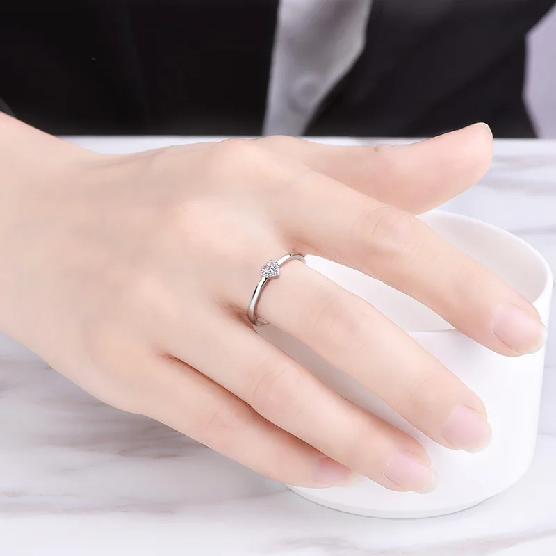 Neuer 925 Sterling Silber Ring Klassisches Herz für Damen Hochzeit Verlobung Schmuck Accessoires Mode Hochwertige Geschenke Ring – Detail 5
