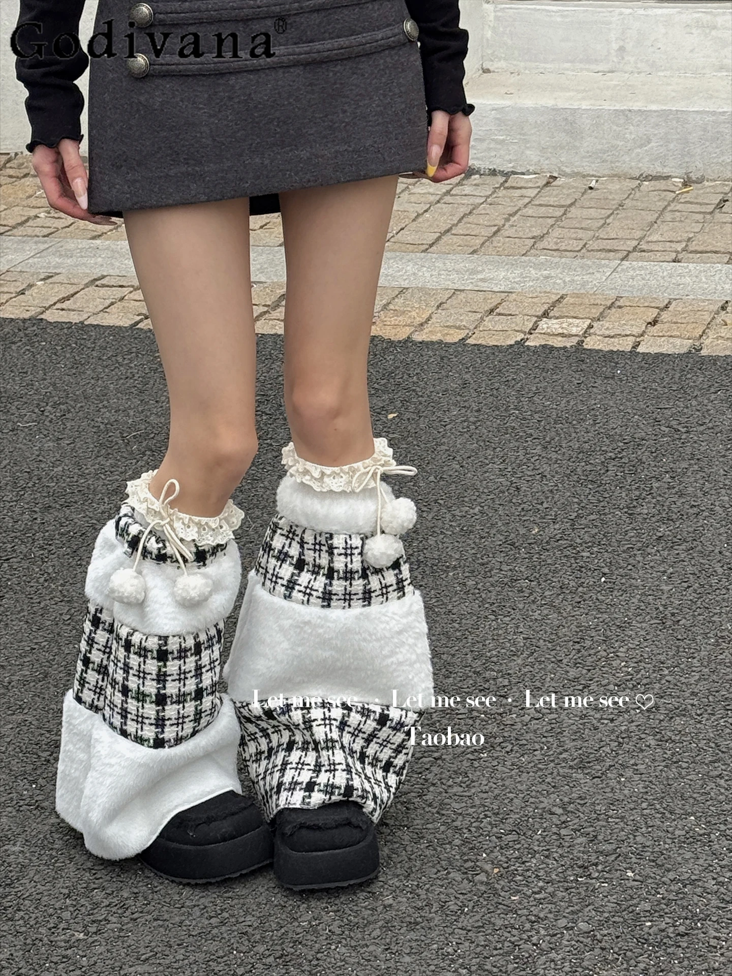 Otoño Invierno cálido estilo japonés Original Lolita JK uniforme calcetines versátil Retro dulce chica adelgazante calentadores de piernas