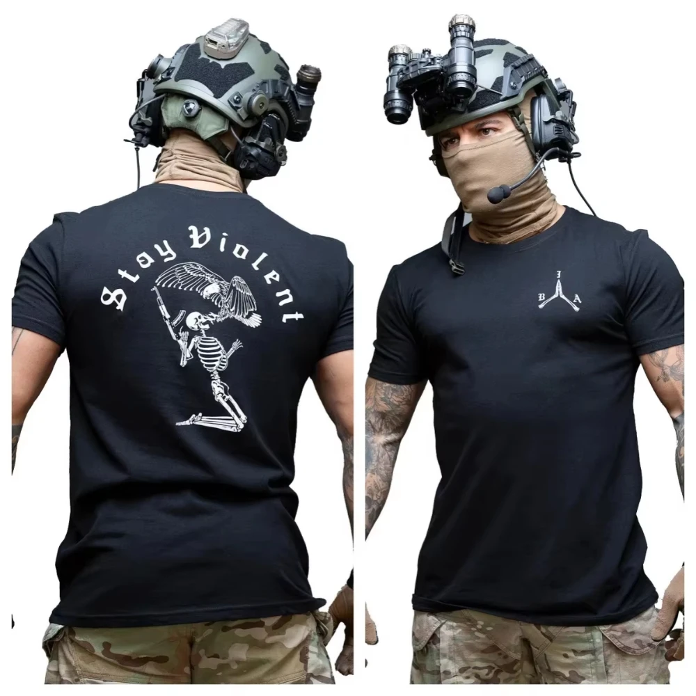 2026 Brothers in Arms AMMO Military Tactical Art Style Summer Casual T-shirt Men's and Women's Luxury Brand Top