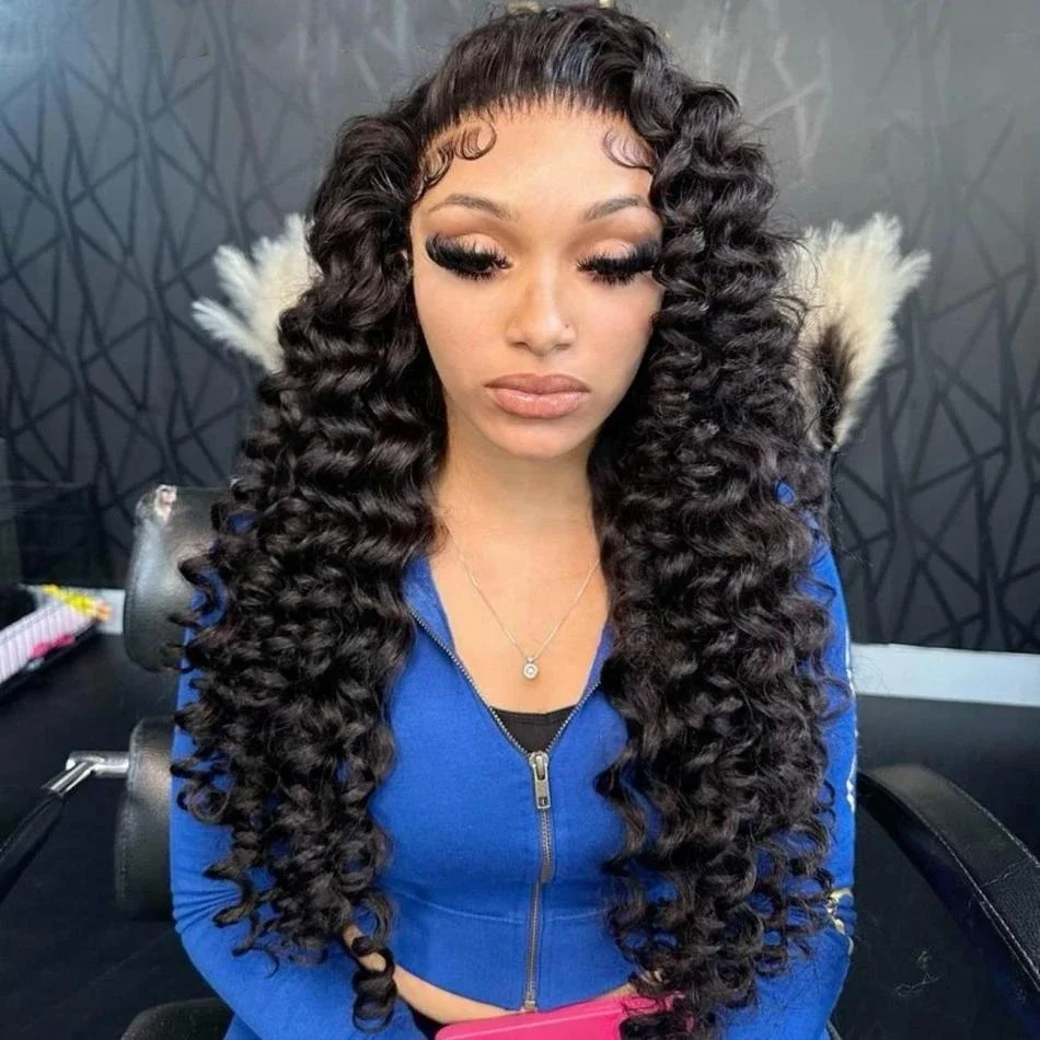 

Кудрявые парики с глубокой волной, 13X6 HD кружевной фронтальный парик, 100% натуральные человеческие волосы, бразильский парик 13X4 HD с кружевным фронтом, предварительно сформированный, с эффектом водной волны