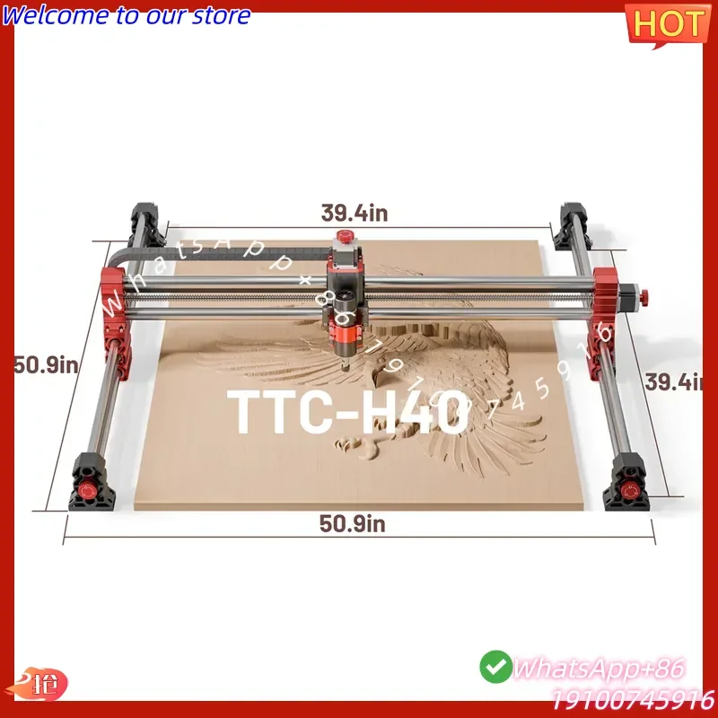 2026 For Twotrees 1m*1m CNC Engraving Machine 800w 20w Module Wood Carving ATC 1m*1m Working TTC-H40 Larger Size