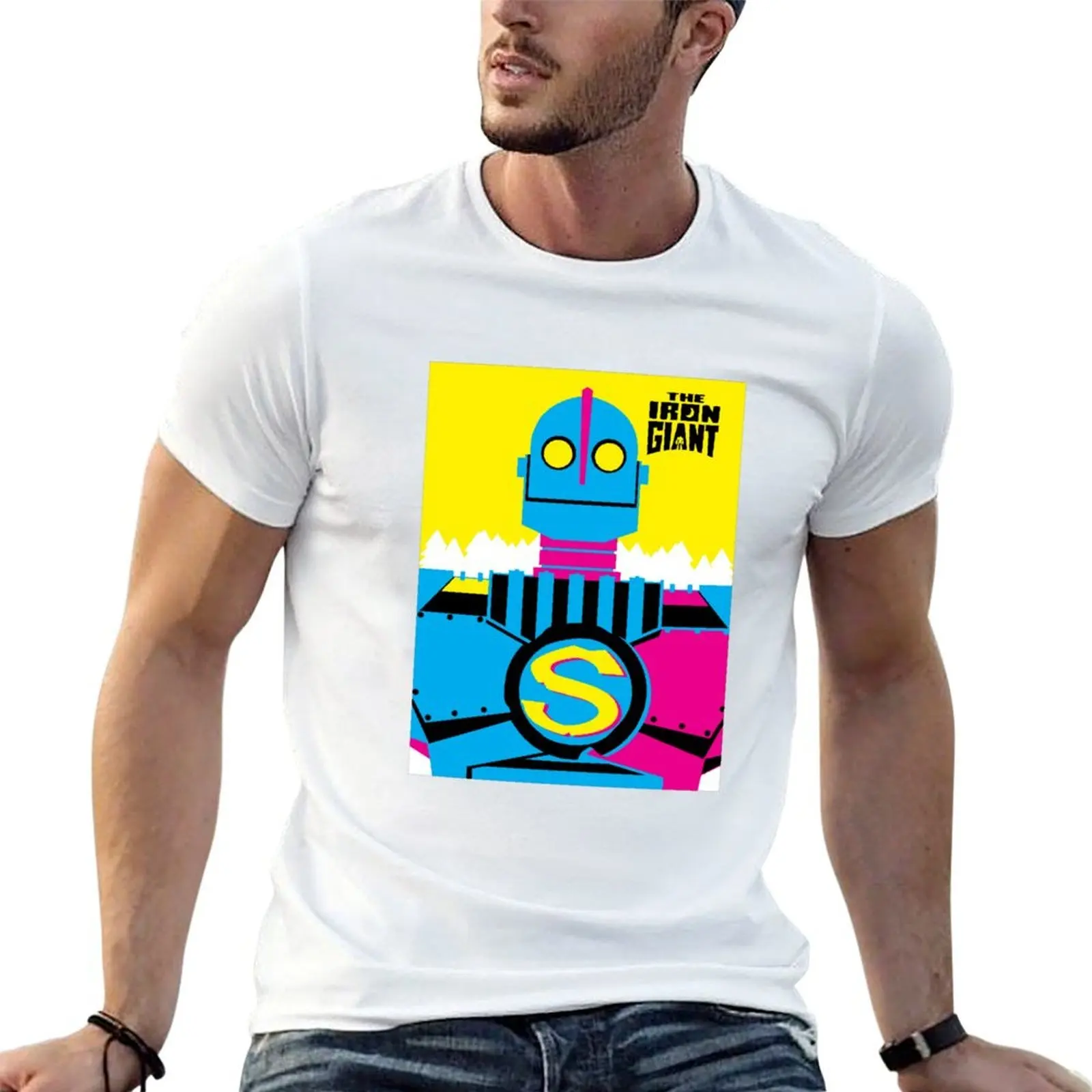 The Iron Giant - CMYK T-Shirt cotton t shirts man 100% t shirts for man cotton man t shirts graphic T-shirt