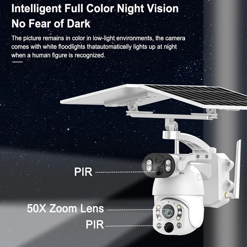 Ubox 50x زووم بصري للطاقة الشمسية 4G الاتحاد الأوروبي كاميرا CCTV الأمن عيون مزدوجة 6MP شبكة مقاومة للماء IPC مع لوحة طاقة شمسية 12 واط بطارية 9600 مللي أمبير #6