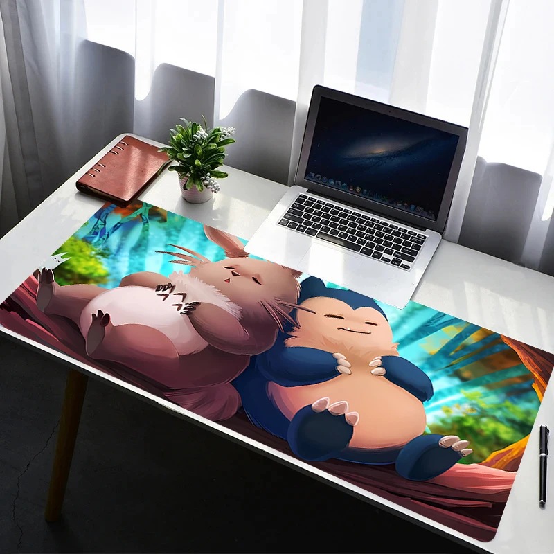 Mauspad PC rutschfestes Gummi-Mauspad Laptop Gamer Schrank Tastatur Pad Büro Computer Gaming Schreibtisch P-Pokemon Snorlax Mauspad
