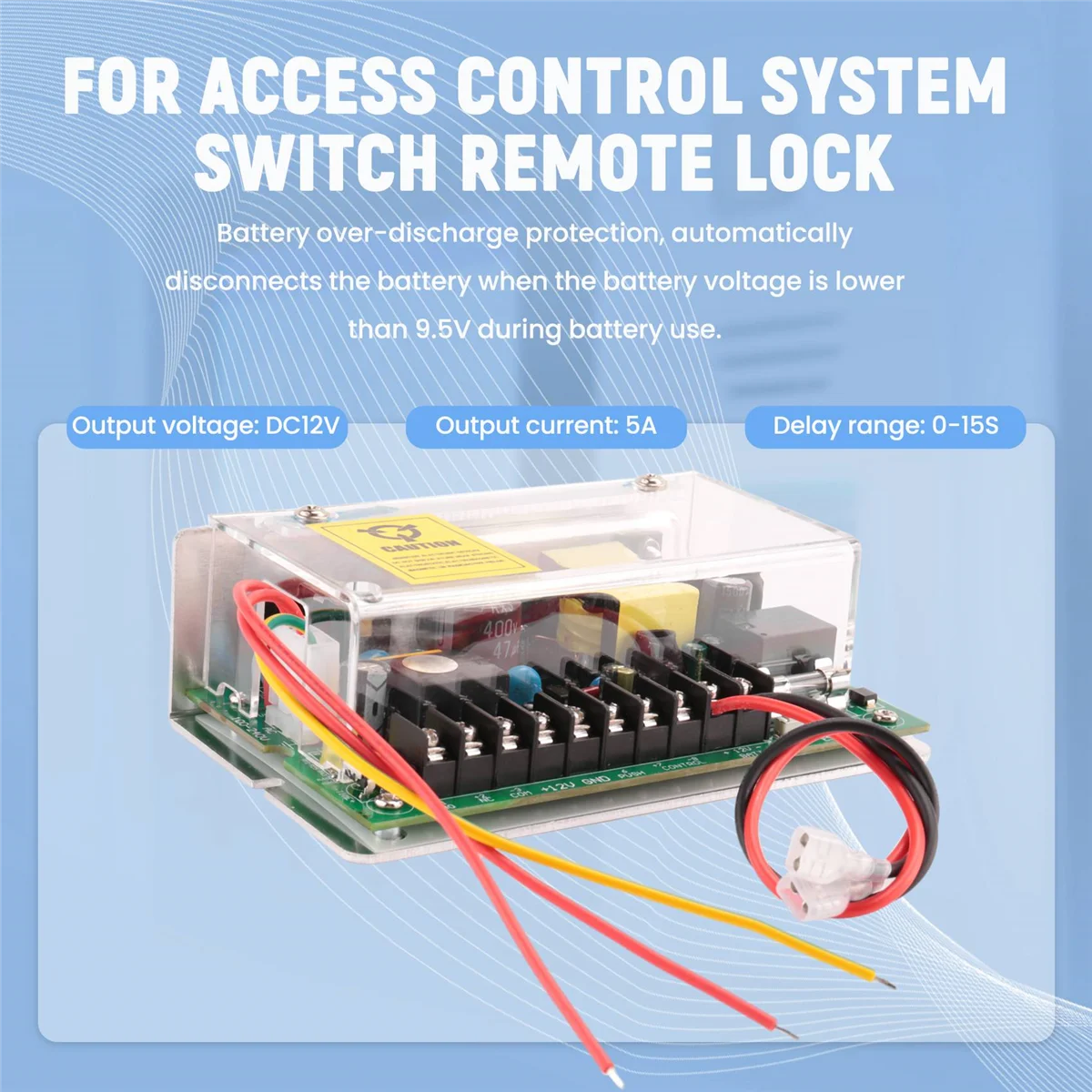DC 12V 5A UPS Fuction Door Access Control Power Supply Use for Access Control System Switch Remote Lock AC 110V-240V