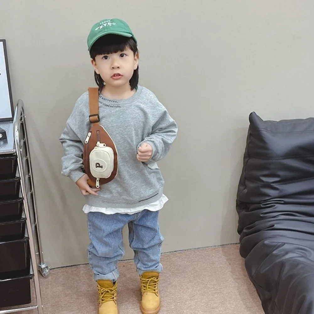 Borsa da petto per bambini con lettera di alta qualità Marsupio per bambini Borsa a tracolla per bambini creativa Borse giornaliere leggere in stile coreano