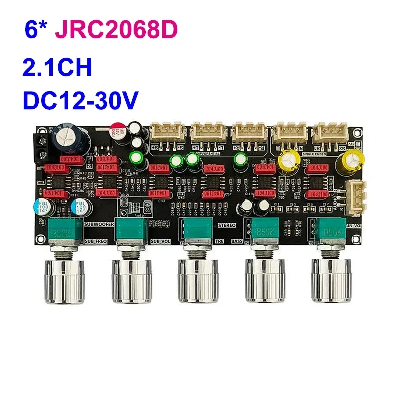 2.1CH JRC2068 HIFI Preamplifier Volume Controller Treble Bass PreAmp DC12-30V