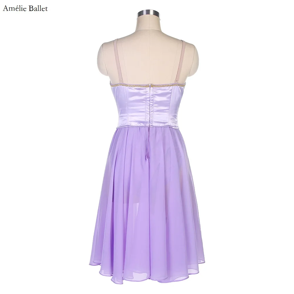 B22055 Adult Girls Customized Long Romantic Ballet Tutu Skirt Lilac Top Bodice with Soft Lilac Chiffon Skirt Professional Tutus