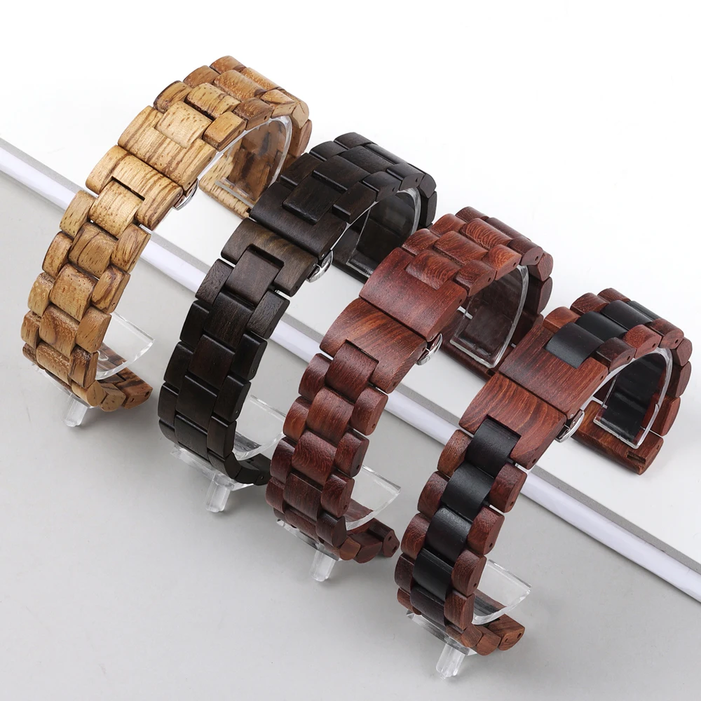 Image of 20 mm 22 mm Holzarmband für Samsung Galaxy Watch6 5 4 3 41 42 40 44 mm Holzarmband für Huawei Watch GT2 GT3 42/46 Armband