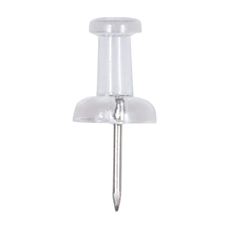 Clear Push Pins 1 inch for Office and Home Use 2 Packs of 100 Transparent Pins Ideal for Bulletin Boards and Craft Projects Dur