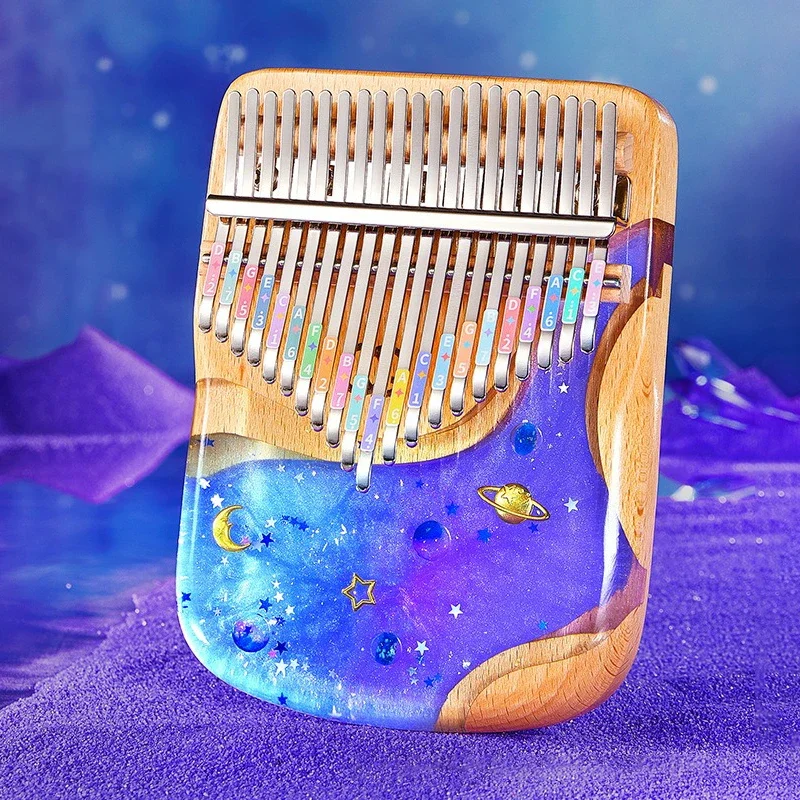 Solid Wood Resin Kalimba 17 Keys Thumb Piano Wooden Kalimbas 21 Keys Professional Keyboard Children's Musical Instruments Gift