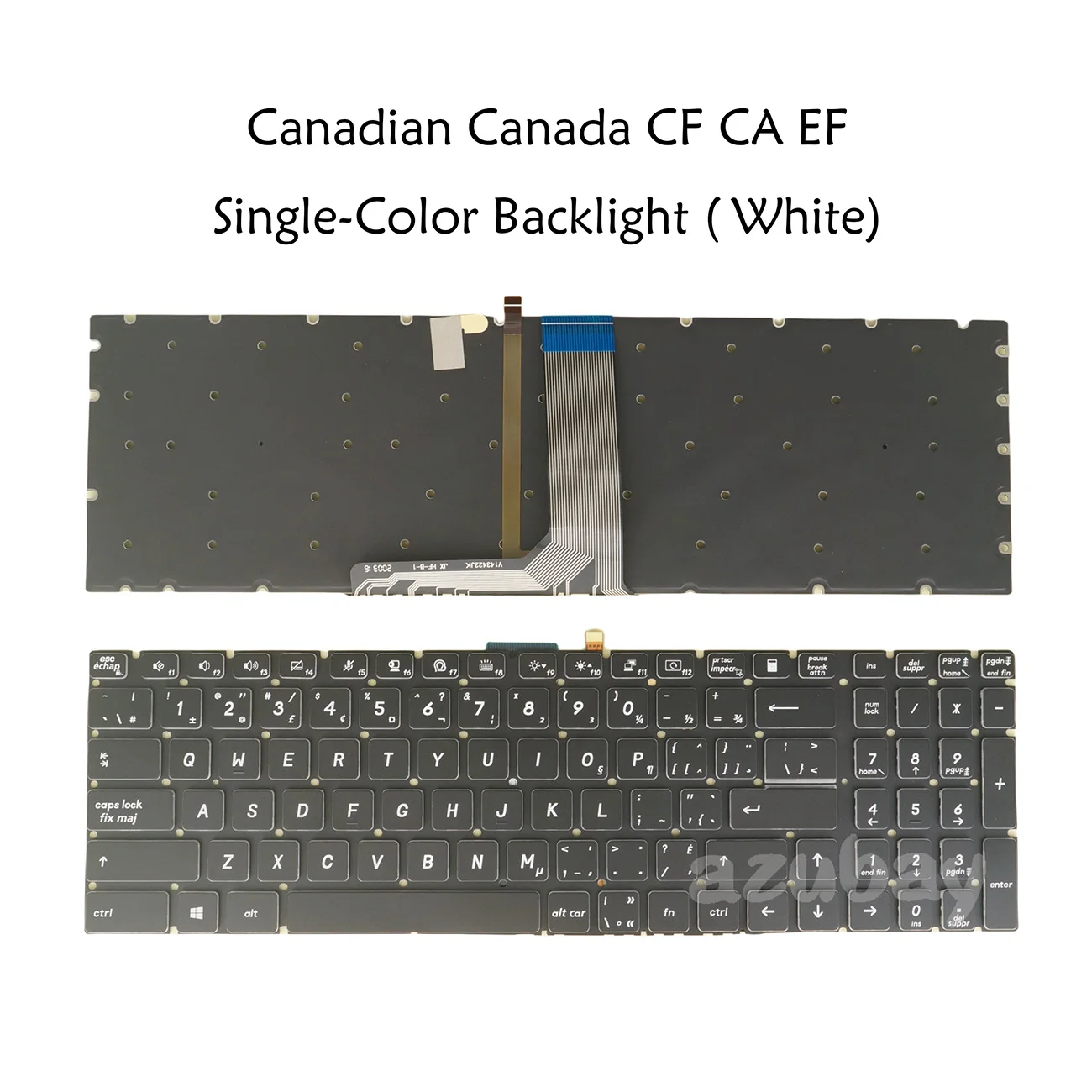 White Backlit Laptop Keyboard For MSI Creator 17 A10 A10SD A10SE A10SF A10SFS A10SGS, 17M A9SD A9SE A10 A10SD A10SE Canadian
