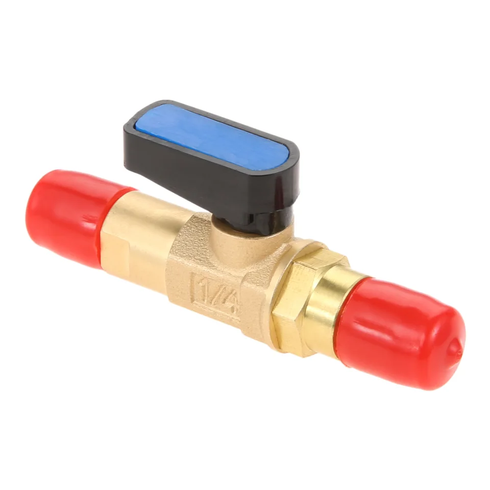 Aupoko Kogelkraan 1/4 SAE-adapter – Rechte Afsluitklep Voor HVAC En A/C Auto-opladen, Geschikt Voor R134A, R22, R12 En R410A