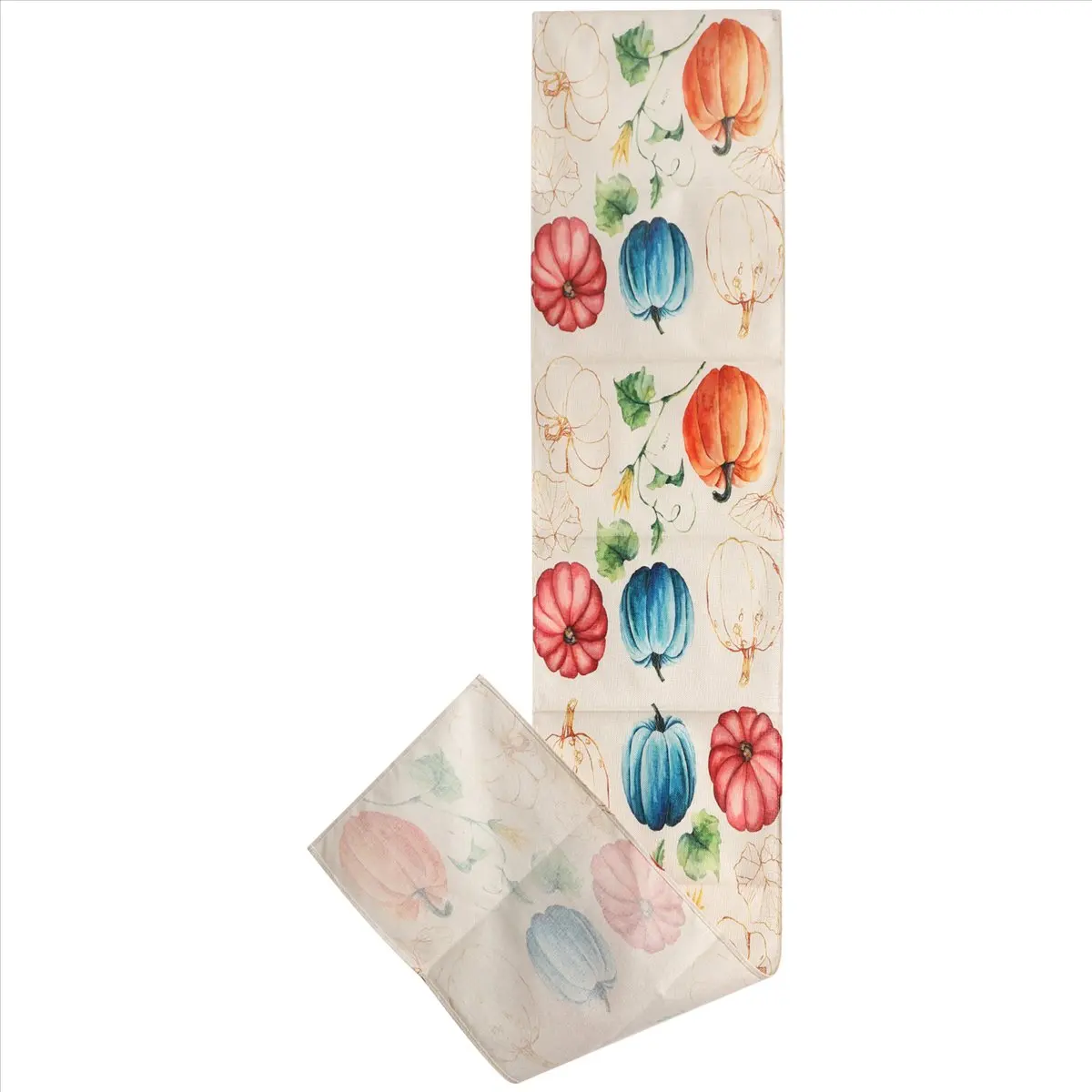 Premium-Fall Eucalyptus Leaves Pumpkins Table Runner, Autumn Thanksgiving Kitchen Dining Table Decoration for Indoor B