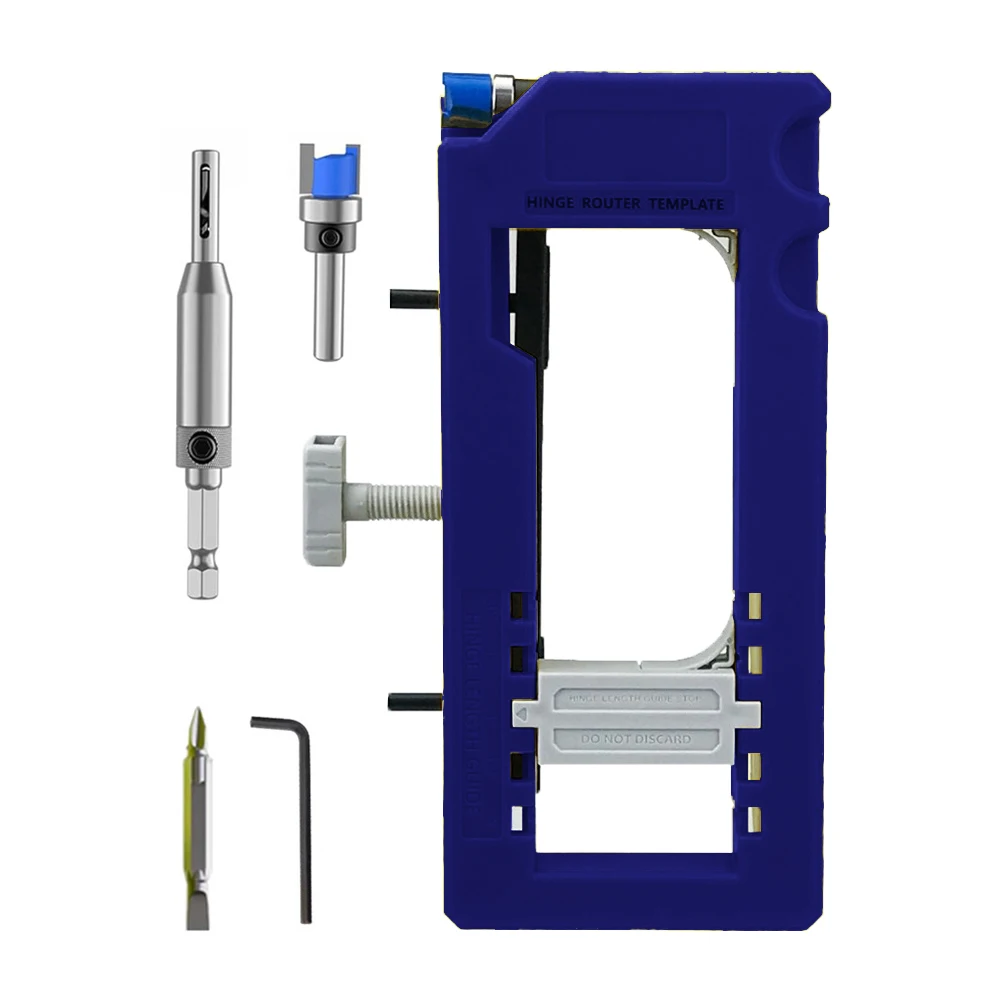 

DIY Installation Blue as Shown Router Template Adaptable Hinge Length Tool Edc Hand Tool Set Hinge Mortiser Tool