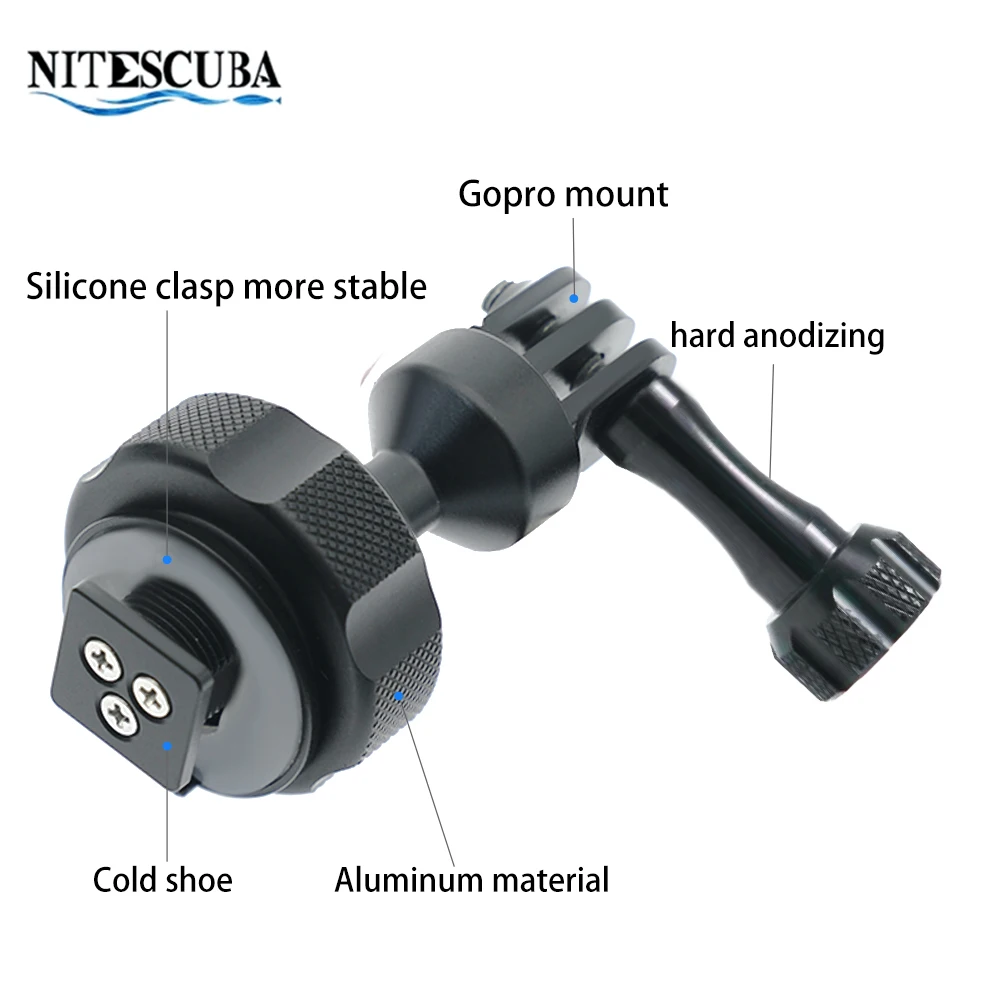 Nitescuba Diving Gopro Hero Accessory Shell Connection Head Cold Hot Shoe Adapter Mount For Camera Housing Underwater photograph