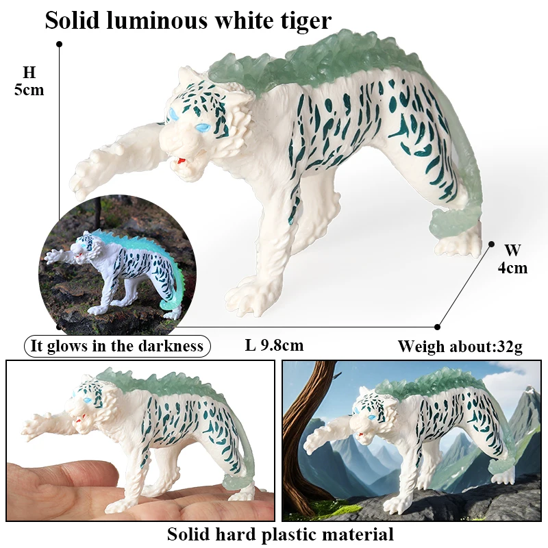 Oenux الأبيض النمر غريفين سيربيروس الأسد النمر شجرة الوحش النار التنين الديناصورات نموذج عمل أرقام جمع لعبة طفل