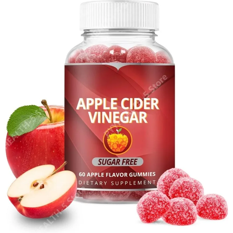 Apple Cider Vinegar Gummies - ACV Without Sugar, 2 Gummies Per Serving, Dietary Supplement, Non-GMO, 60 Gummies