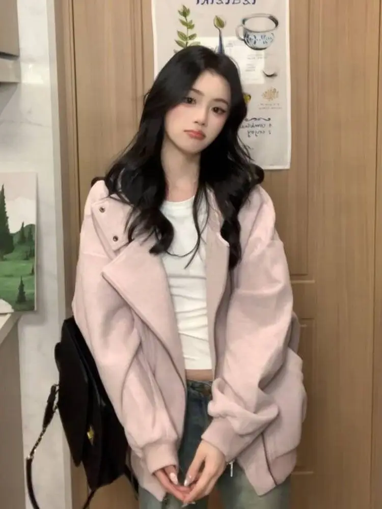 american style high street vintage outwear coat woman winter korean fashion retro jacket design hooded warm long sleeve coat