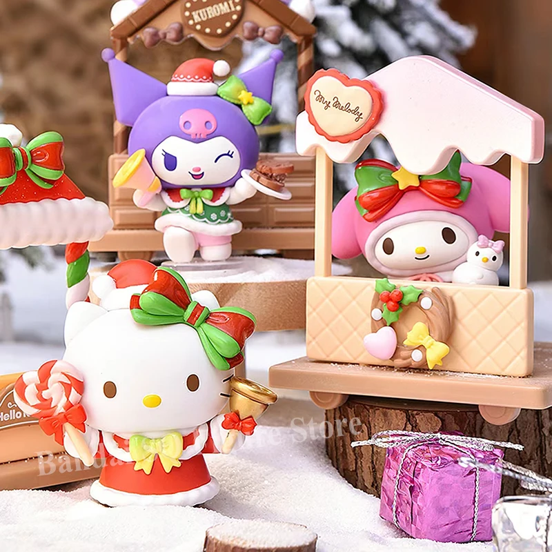 Sanrio Christmas Market Blind Box Anime Mysterious Surprise Box Cinnamoroll Melody Kuromi Pompom Purin Pochacco Figure Xmas Toy