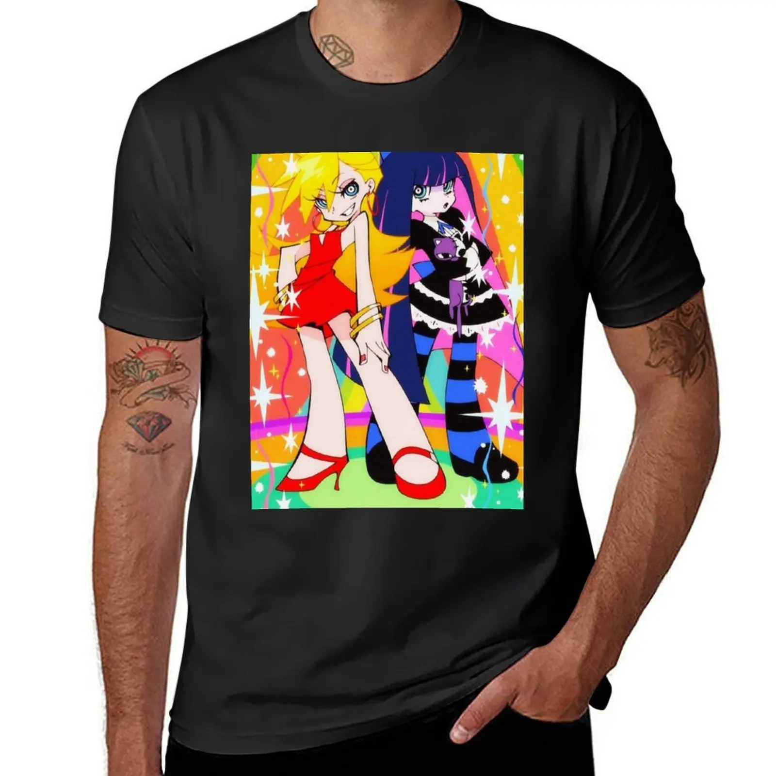 

Panty and Stocking with Garterbelt T-Shirt anime clothes shirts graphic tees black t shirts for men