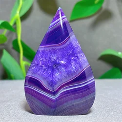 Violet Line Agate Free Form Crystal Natural Stone Quartz Stone Minerals Home Decoration Reiki Craft Gifts Energy Healing Luck