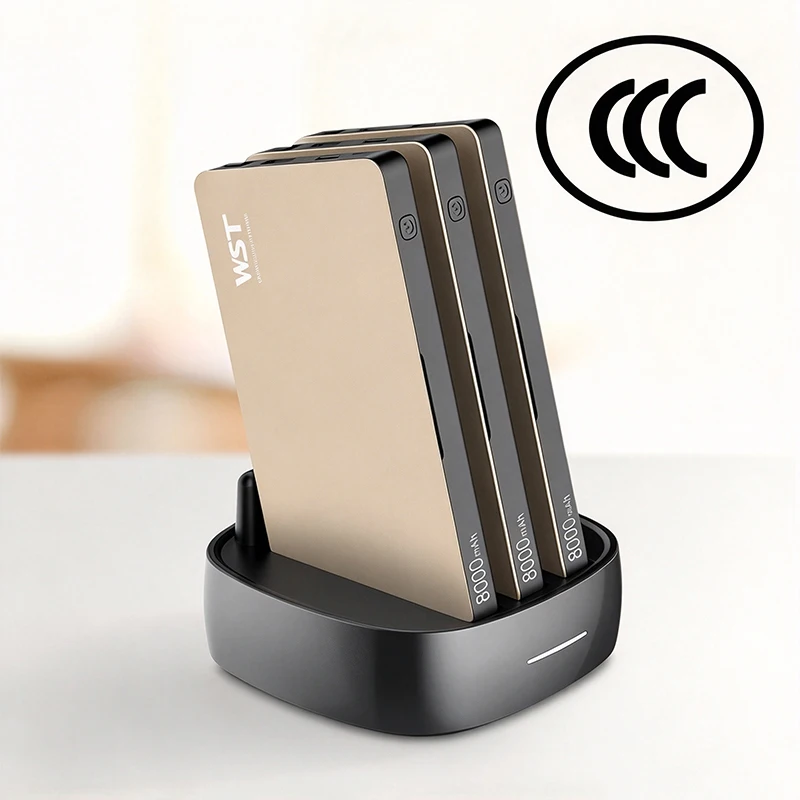 3x7850mAh Power Bank Built in Cable Fast Charger Powerbank with 3 Port USB Charging Dock Station Stand for iPhone Xiaomi Samsung