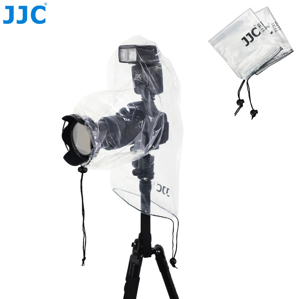 JJC 2 Pack aparat osłona przeciwdeszczowa z lampą błyskową wodoodporna kamera torba płaszcz przeciwdeszczowy dla Sony A6600 A6500 A7IV A7III Nikon