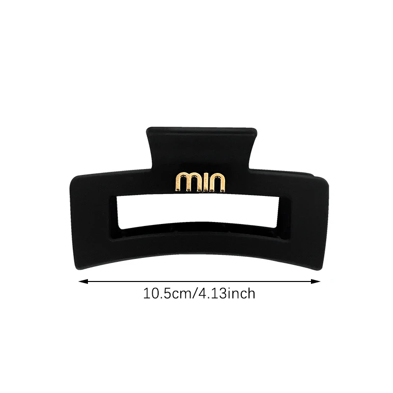 Solid Black Hair Clips New Geometric Non-slip Acrylic Large Hair Claw For Women Girls Temperament Hairpins Hair Accessories